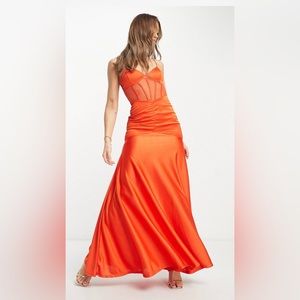 ASOS Cami corset ruched maxi dress